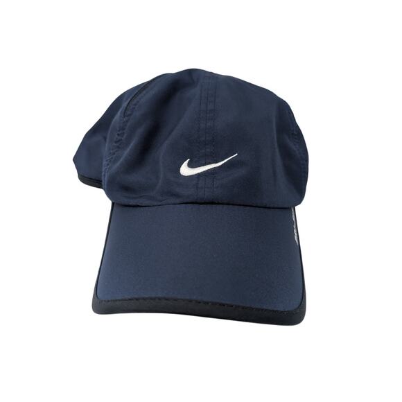Nike Dri-Fit AeroBill Featherlight Navy Blue Hat Cap Running Working Out Hiking - Picture 1 of 5